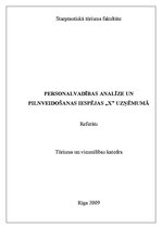 Реферат 'Personālvadības analīze un pilnveidošanas iespējas X uzņēmumā', 1.