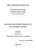 Конспект 'Francijas ekonomikas modelis un tā attīstības vēsture', 1.