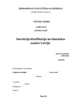 Реферат 'Investīciju klasifikācija un dinamikas analīze Latvijā', 1.