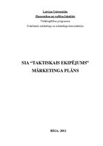Бизнес план 'SIA "Taktiskais ekipējums" mārketinga plāns', 1.