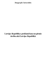 Реферат 'Latvijas Republikas proklamēšana un pirmie tiesību akti Latvijas Republikā', 1.