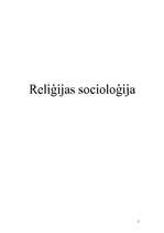 Конспект 'Reliģijas socioloģija', 1.