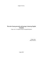 Реферат 'The role of using proverbs and sayings in learning English language.', 1.