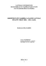 Дипломная 'Kredītiestāžu darbības analīze Latvijas finanšu tirgū 2004.-2011.gadā', 1.