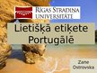 Презентация 'Lietišķā etiķete Portugālē', 1.