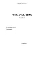 Конспект 'Mājas darbs romiešu civiltiesībās', 1.