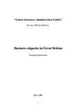 Реферат 'Business Etiquette in Great Britain', 1.