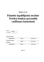 Дипломная 'Finanšu ieguldījumu nozīme Nordea bankas personāla vadīšanas īstenošanā', 1.