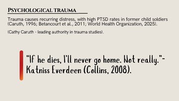 Презентация 'Psychological Trauma in  “The Hunger Games” and Real-Life Child Soldiers', 6.