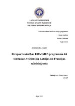 Дипломная 'Eiropas Savienības Erasmus programma kā tolerances veicinātāja Latvijas un Franc', 1.