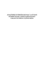 Конспект 'Analītisks izvērtējums par trīs Latvijas komercbanku sniegtajiem banku pakalpoju', 1.