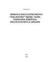 Реферат 'Hidrauliskā instrumentu “Halmatro” šķēru veidi, tehniskie rādītāji, pielietojums', 1.