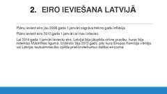Реферат 'Eiro valūtas ieviešana un tās pielietošana Latvijās ekonomikā', 16.