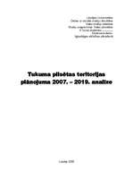 Реферат 'Tukuma pilsētas teritorijas plānojuma 2007. – 2019.g. analīze', 1.
