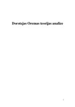 Реферат 'Dorotejas Oremas teorijas analīze', 1.