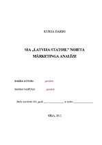 Реферат 'SIA "Latvija Statoil" noieta mārketinga analīze', 1.