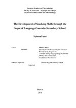 Дипломная 'The Development of Speaking Skills through the  Input of Language Games in Secon', 1.