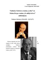 Реферат 'Vladimira Nabokova romāna "Lolita" un Maimu Bergas romāna "Es mīlēju krievu" sal', 1.