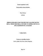 Реферат 'Pirmā iespaida par viesnīcām Tallink Hotel Riga, Mercure Riga Centre un Opera Ho', 1.