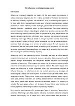 Эссе 'The influence of advertising on young people', 1.