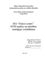 Реферат 'SIA "Fitness centrs" SVID analīze un attīstības stratēģijas izstrādāšana', 1.