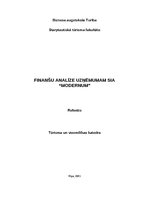 Реферат 'Finanšu analīze uzņēmumam SIA “Modernum”', 1.