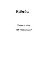 Реферат 'Eksporta plāns SIA "NātreNature"', 1.