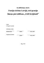 Реферат 'Pensiju sistēma Latvijā, otrā pensiju līmeņa pārvaldīšana "LKB Krājfondi"', 1.