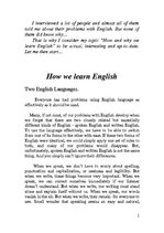 Реферат 'How We Learn English. Two English Languages', 1.