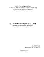 Реферат 'False Friends of Translator', 1.