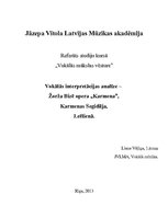 Конспект 'Vokālās interpretācijas analīze - Žorža Bizē opera "Karmena"', 1.