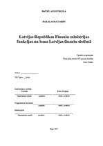 Дипломная 'Latvijas Republikas Finanšu ministrijas funkcijas un loma Latvijas finanšu sistē', 1.