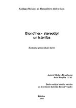 Реферат 'Blondīnes - stereotipiun īstenība', 1.