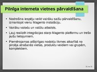 Презентация 'E-komercijas platforma Magento', 10.