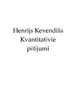 Реферат 'Henrija Kevendiša kvantitatīvie pētījumi', 1.