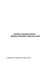 Реферат 'Indriķa Livonijas hronika - Baltijas viduslaiku vēstures avots', 1.