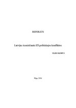 Реферат 'Latvijas iesaistīšanās Eiropas Savienības politiskajos konfliktos', 1.