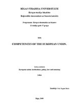 Конспект 'Competences of the European Union', 1.