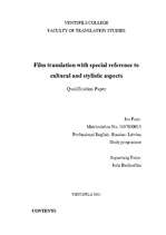 Реферат 'Film Translation with Special Reference to Stylistic and Cultural Aspects', 1.