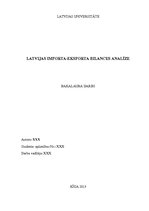 Дипломная 'Latvijas importa-eksporta bilances analīze', 1.