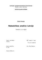 Реферат 'Nabadzības analīze Latvijā', 1.