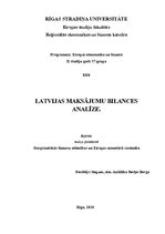 Реферат 'Latvijas maksājumu bilances analīze', 1.