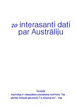 Реферат 'Divdesmit interesanti dati par Austrāliju', 1.