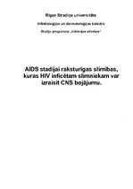 Конспект 'AIDS stadijai raksturīgas slimības, kuras HIV inficētam slimniekam var izraisīt ', 1.