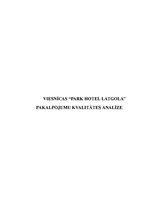 Реферат 'Viesnīcas "Park Hotel Latgola" pakalpojumu kvalitātes analīze', 1.