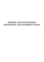 Эссе 'Modern and Postmodern: Definitions and Interpretations', 1.