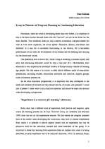 Реферат 'Theories of Program Planning in Continuing Education', 1.