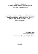 Дипломная 'Rakstīto avotu izmantošana skolēnu kritiskās domāšanas prasmju veicināšanai latv', 1.