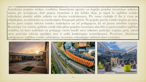 Презентация 'Daugavpils pilsētas īstenoto projektu analīze', 11.