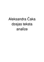 Конспект 'Aleksandra Čaka dzejas teksta analīze', 1.